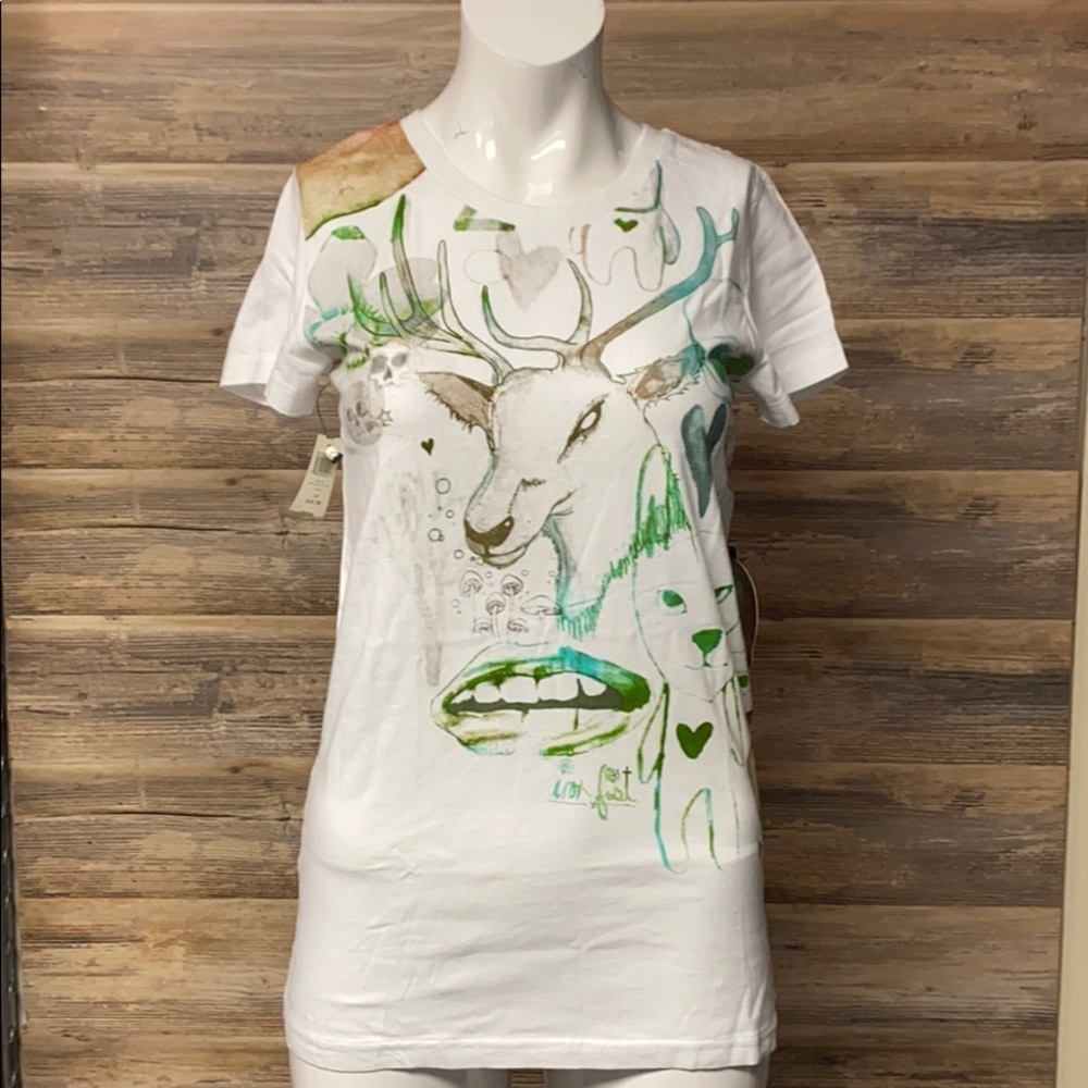 Iron Fist Women's Deer Diary Short Sleeve Tee NWT G4